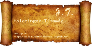 Holczinger Tihamér névjegykártya